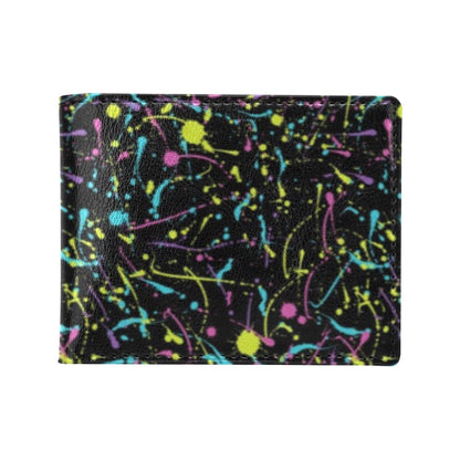 Splatter Multicolor Print Design LKS302 Men's ID Card Wallet
