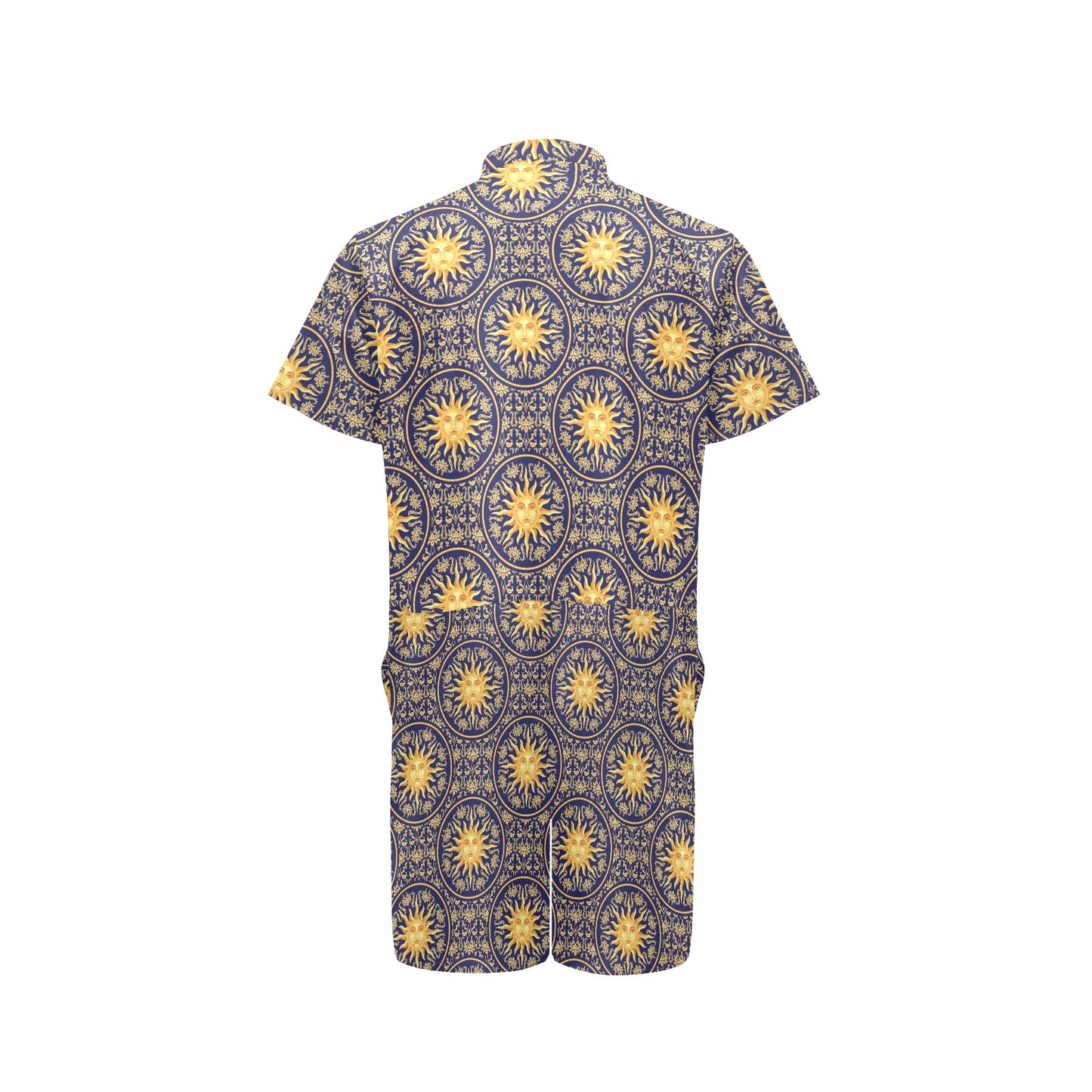 Celestial Gold Sun Face Men's Romper