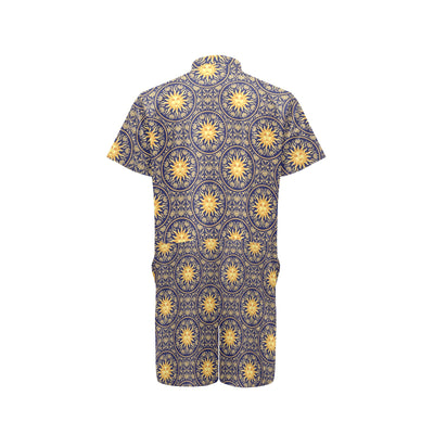 Celestial Gold Sun Face Men's Romper