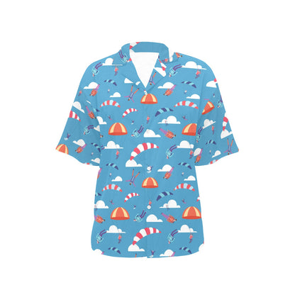 Skydiver Print Design LKS306 Women's Hawaiian Shirt