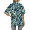 Sun Spot Tropical Palm Leaves hower Curtain Women's Hawaiian Shirt