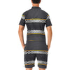 Checkered Flag Yellow Line Style Men's Romper