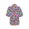 Neon Feather Pattern Print Design A02 Women's Hawaiian Shirt