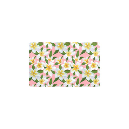 White Plumeria Pattern Print Design PM011 Kitchen Mat