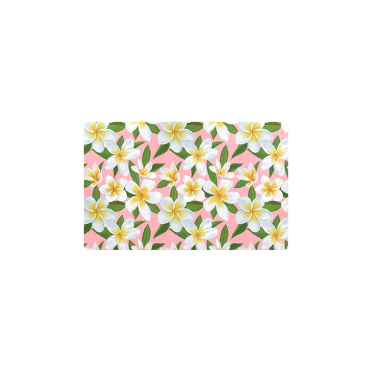 White Plumeria Pattern Print Design PM011 Kitchen Mat