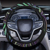 Tropical Palm Leaves Pattern Brightness Steering Wheel Cover with Elastic Edge