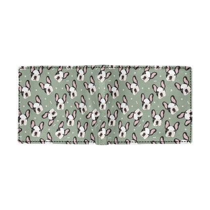 Boston Terrier Pattern Print Design 05 Men's ID Card Wallet
