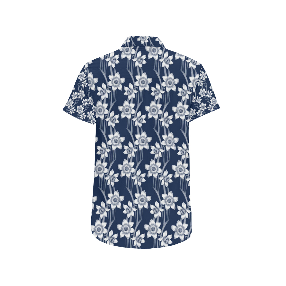 Daffodils Pattern Print Design DF09 Men's Short Sleeve Button Up Shirt
