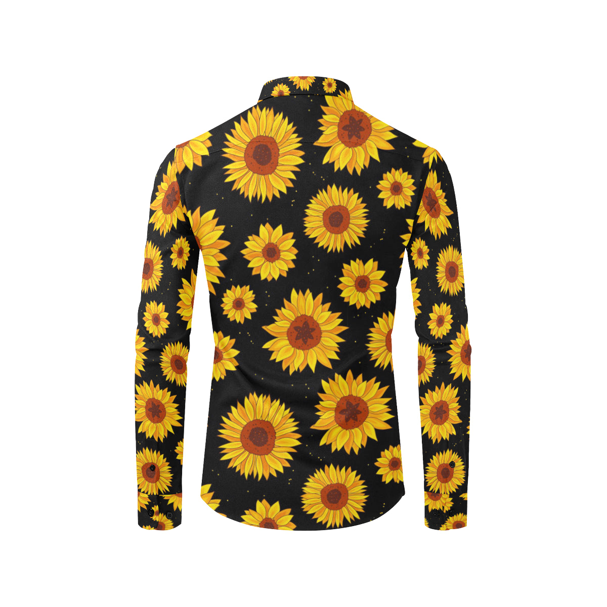 Sunflower Pattern Print Design SF09 Men's Long Sleeve Shirt