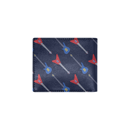 Electric Guitar Pattern Print Design 01 Men's ID Card Wallet