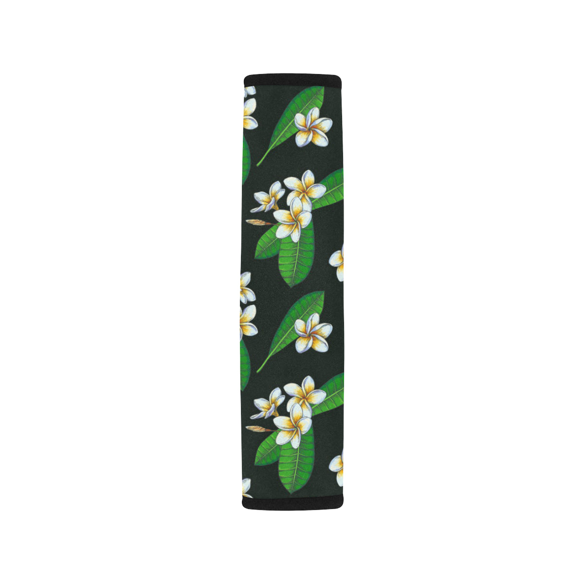 White Plumeria Pattern Print Design PM023 Car Seat Belt Cover