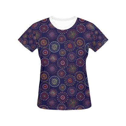 Firework Flower Style Print Design LKS302 Women's  T-shirt
