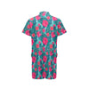 Red Hibiscus Pattern Print Design HB017 Men's Romper