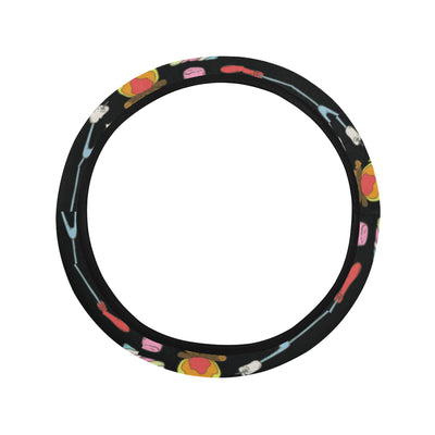 Camping Campfire Marshmallows Steering Wheel Cover with Elastic Edge