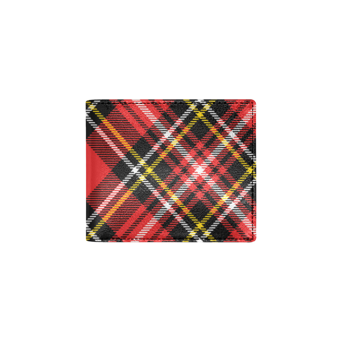 Plaid Red Pattern Print Design A03 Men's ID Card Wallet