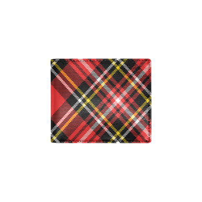 Plaid Red Pattern Print Design A03 Men's ID Card Wallet