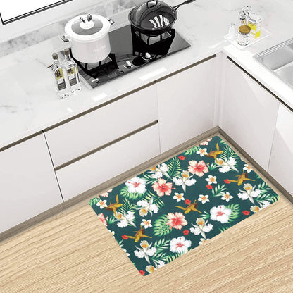 Hawaiian Flower Design with SeaTurtle Print Kitchen Mat