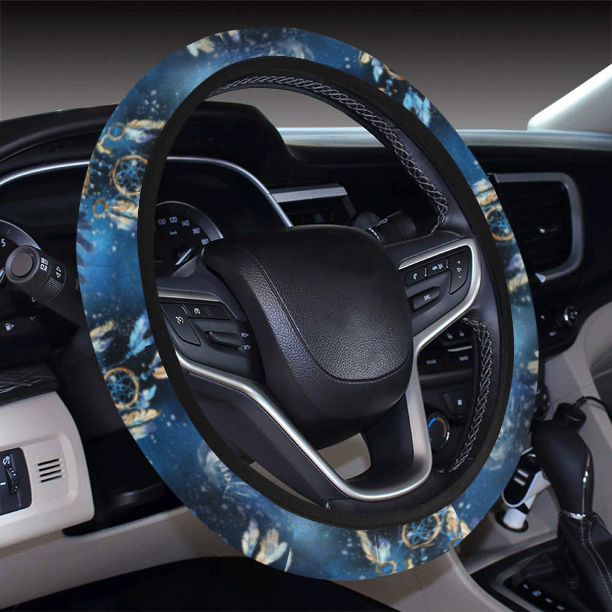 Eagles Dream Catcher Themed Steering Wheel Cover with Elastic Edge