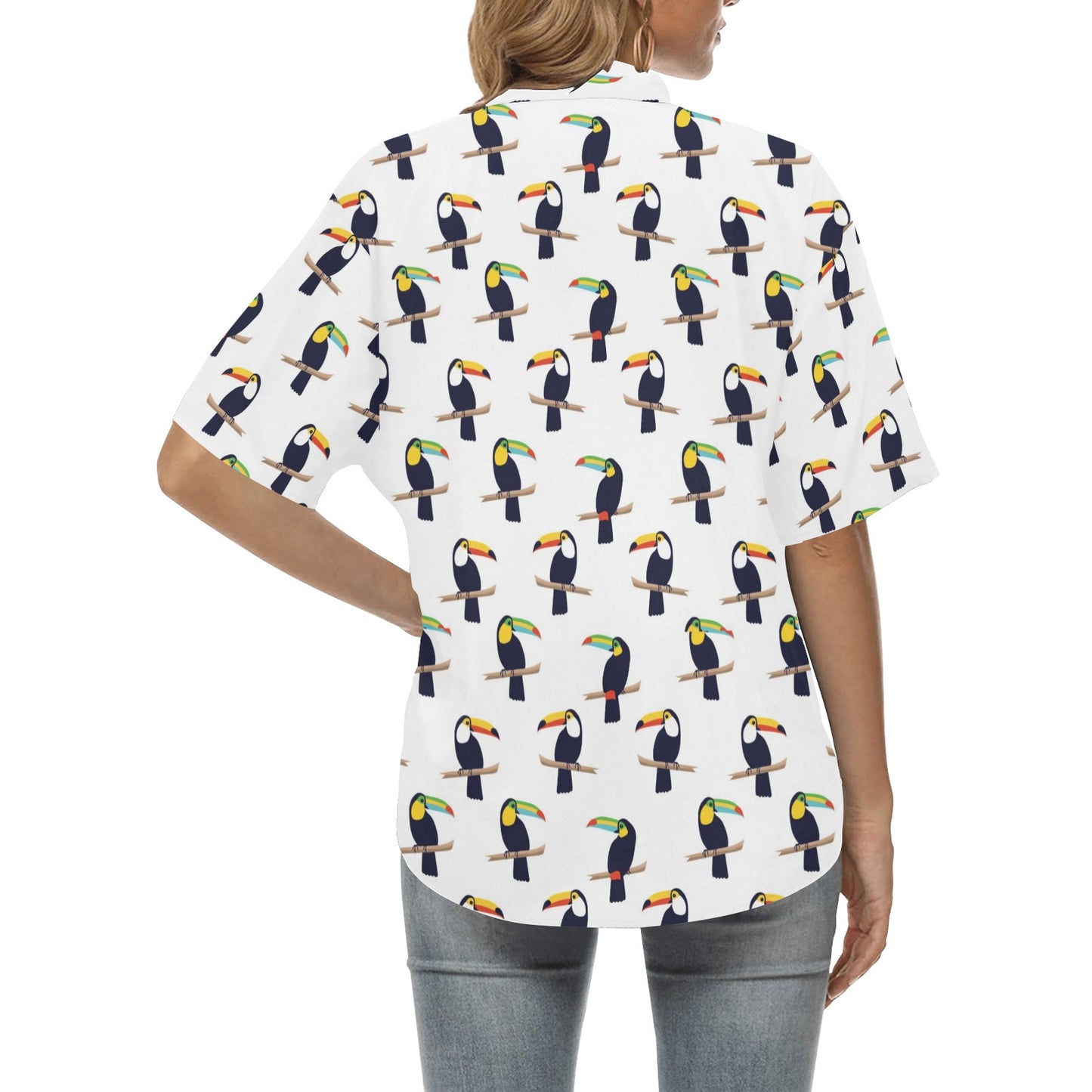 Toucan Print Design LKS305 Women's Hawaiian Shirt