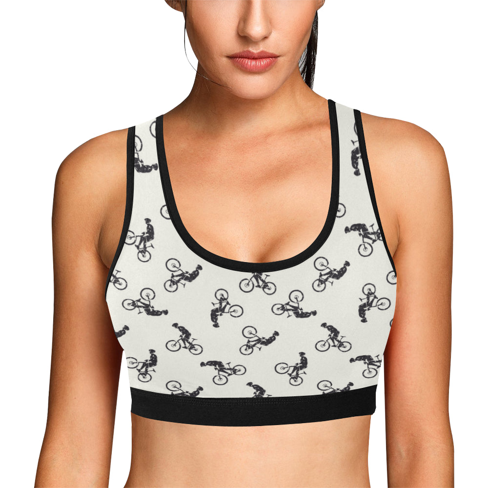 Mountain bike Pattern Print Design 01 Sports Bra