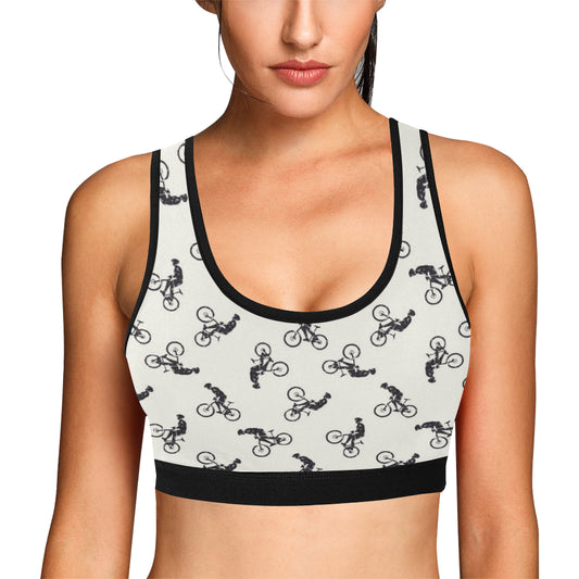 Mountain bike Pattern Print Design 01 Sports Bra