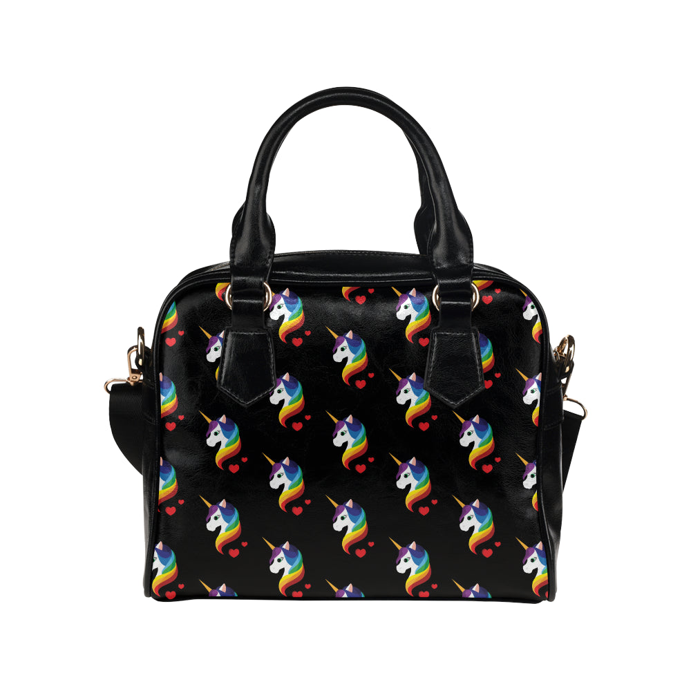 Rainbow Unicorn Pattern Print Design A03 Shoulder Handbag