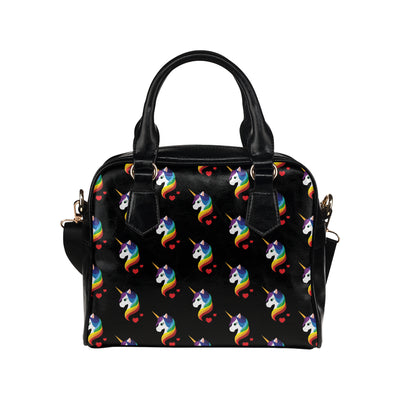 Rainbow Unicorn Pattern Print Design A03 Shoulder Handbag