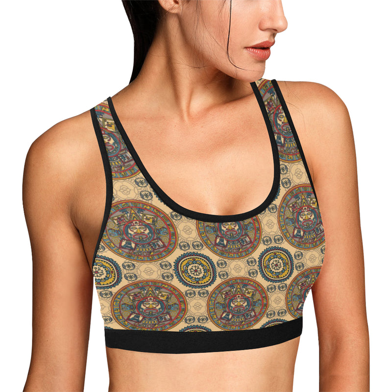 Calendar Aztec Pattern Print Design 02 Sports Bra