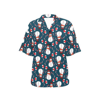 Snowman Print Design LKS301 Women's Hawaiian Shirt