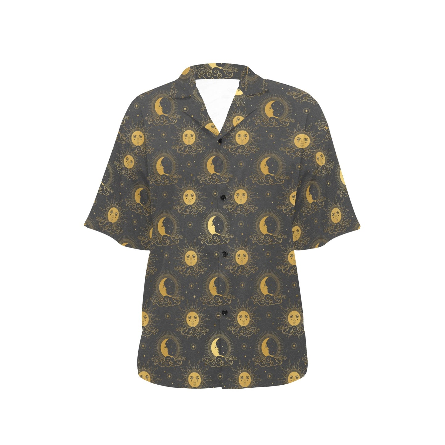 Celestial Moon Sun Pattern Print Design 05 Women's Hawaiian Shirt