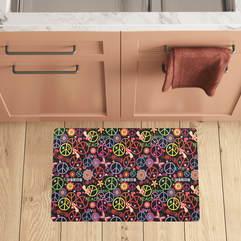 Peace Sign Colorful Design Print Kitchen Mat