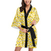 Bee Daisy Pattern Print Design 06 Women's Short Kimono