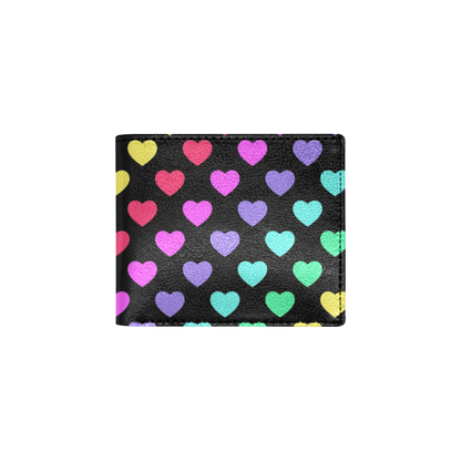 Heart Rainbow Pattern Print Design HE02 Men's ID Card Wallet