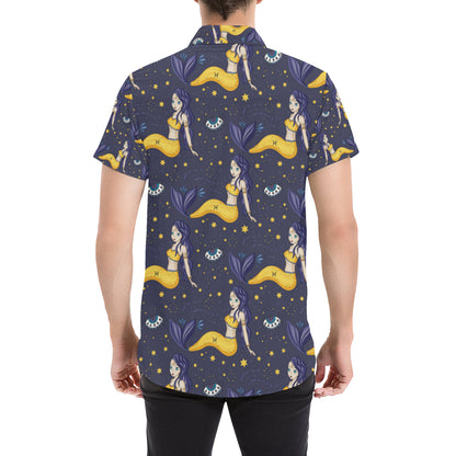 Pisces Pattern Print Design A04 Men's Short Sleeve Button Up Shirt