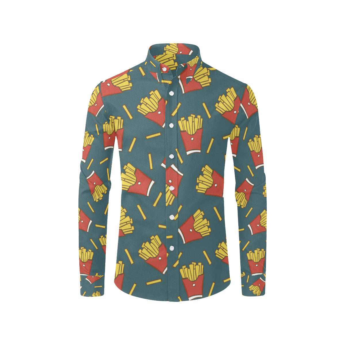 French Fried Pattern Print Design 04 Men's Long Sleeve Shirt