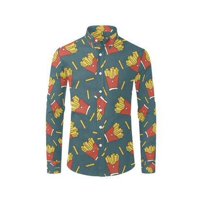 French Fried Pattern Print Design 04 Men's Long Sleeve Shirt