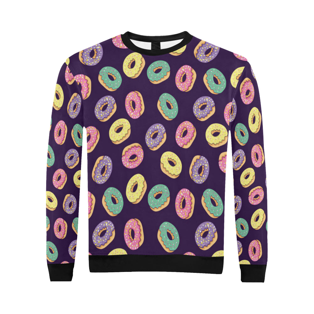 Donut Pattern Print Design DN08 Men Long Sleeve Sweatshirt