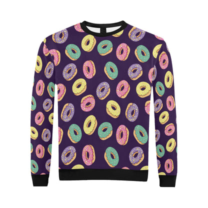 Donut Pattern Print Design DN08 Men Long Sleeve Sweatshirt