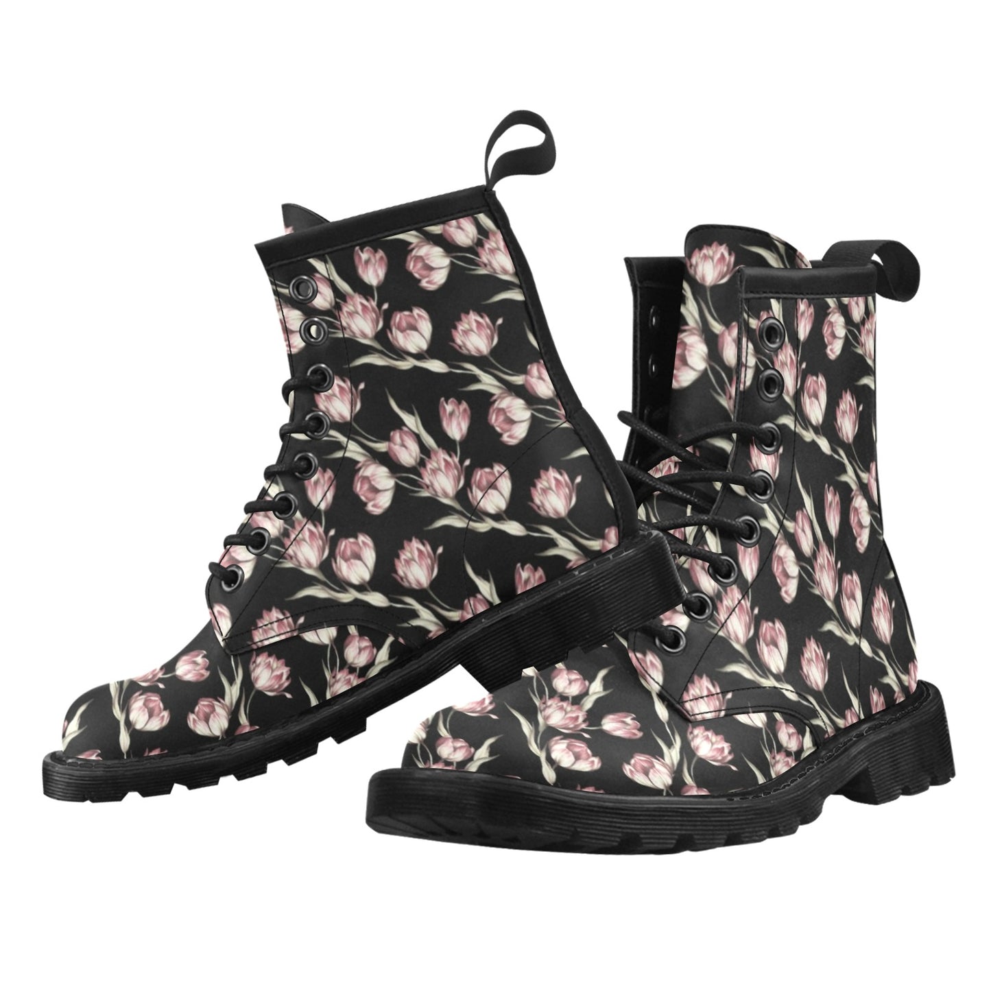Tulip Pink Pattern Print Design TP02 Women's Boots