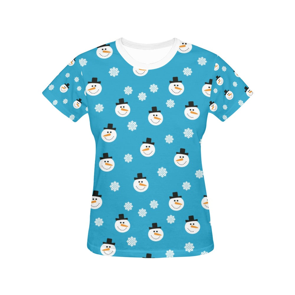 Snowman Print Design LKS303 Women's  T-shirt