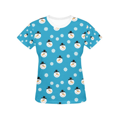 Snowman Print Design LKS303 Women's  T-shirt