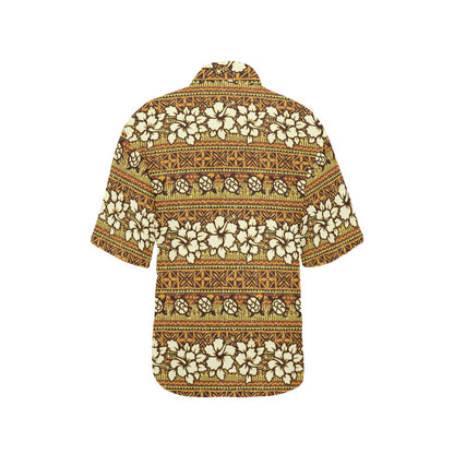 Hawaiian Themed Pattern Print Design H015 Women's Hawaiian Shirt
