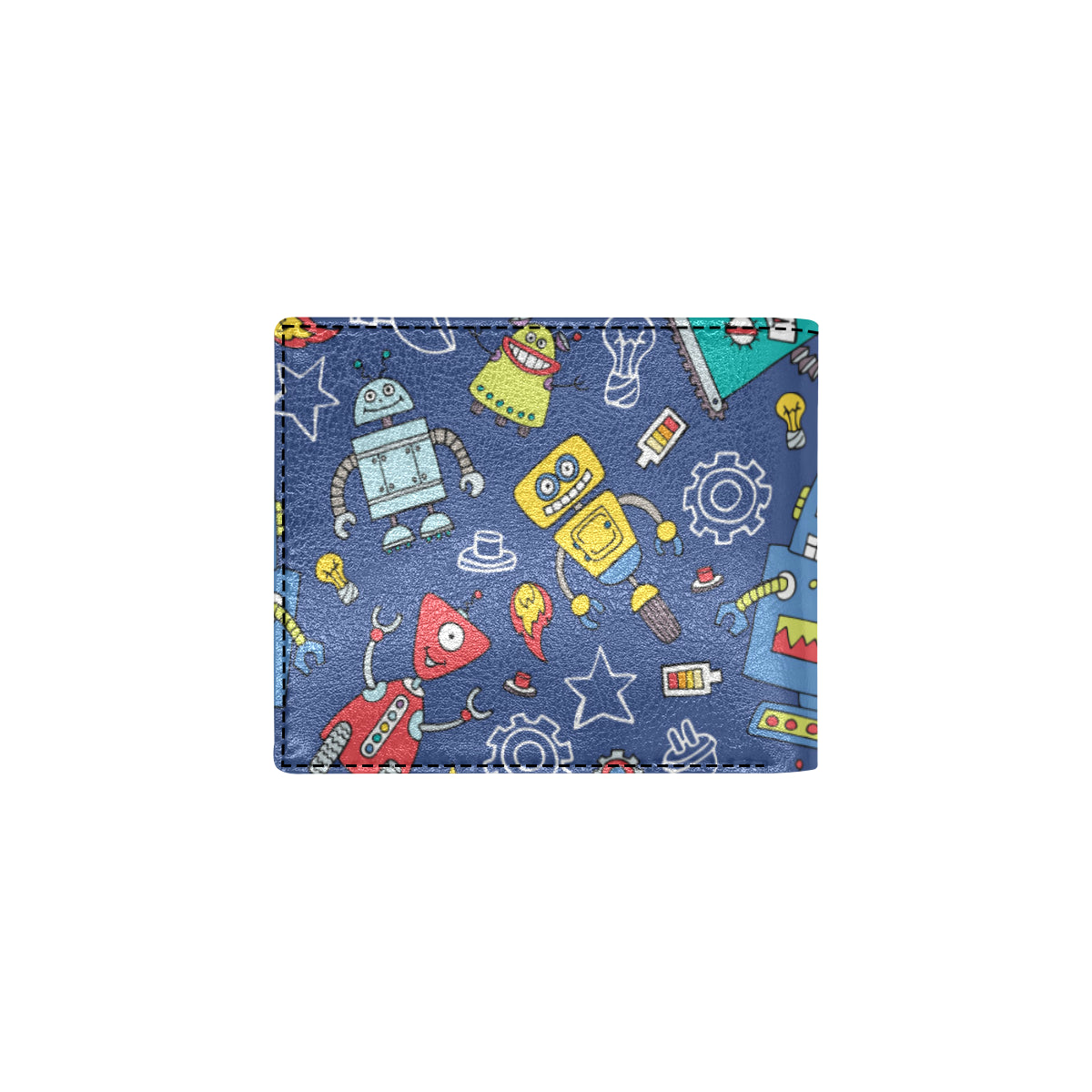 Robot Pattern Print Design A03 Men's ID Card Wallet