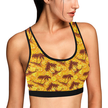 Palm Tree Pattern Print Design PT012 Sports Bra