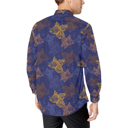Goldfish Pattern Print Design 01 Men's Long Sleeve Shirt