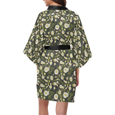 Daisy Pattern Print Design 03 Women's Short Kimono