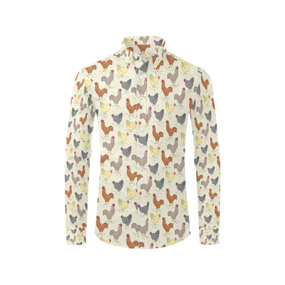 Chicken Pattern Print Design 05 Men's Long Sleeve Shirt