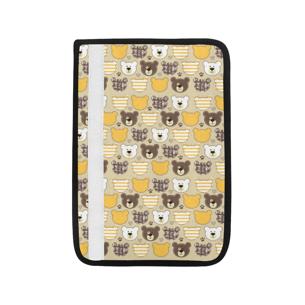 Bear PatchworkPattern Print Design 01 Car Seat Belt Cover