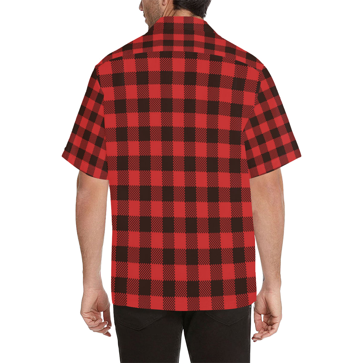 Buffalo check Red Pattern Print Design 05 Men's Hawaiian Shirt