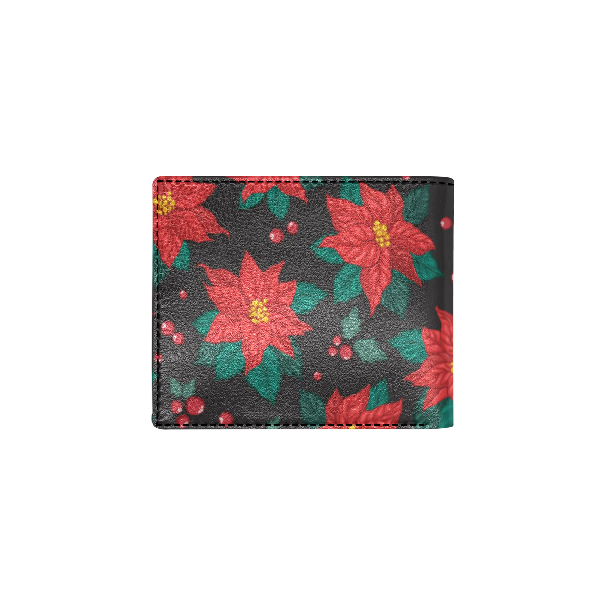 Poinsettia Pattern Print Design POT07 Men's ID Card Wallet